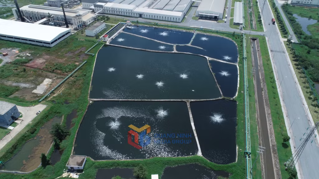 Khu xử lý nước thải công nghiệp của KCN Hải Hà. Ảnh: Mạnh Trường