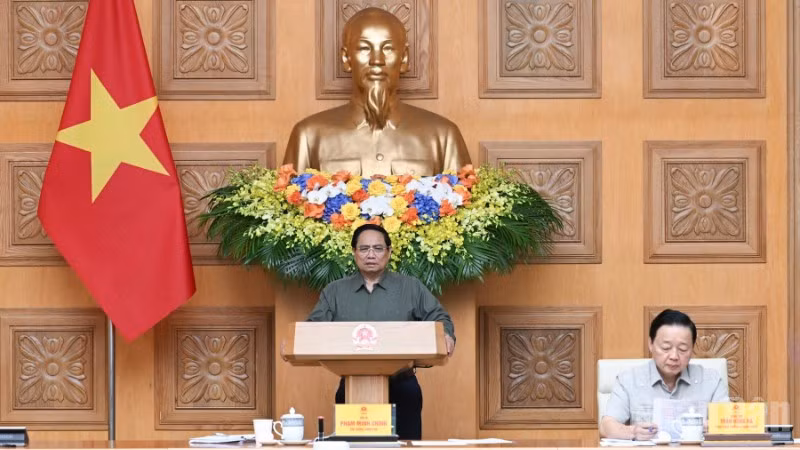 Thủ tướng Chính phủ Phạm Minh Chính chủ trì Phiên họp lần thứ 15 của Ban Chỉ đạo quốc gia về IUU. (Ảnh: TRẦN HẢI)
