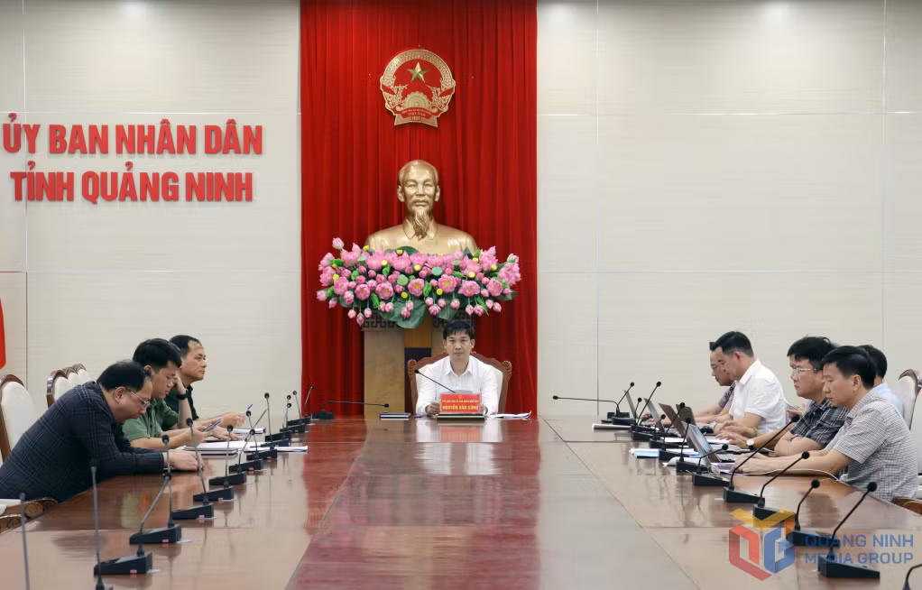 Quang cảnh cuộc họp tại điểm cầu Quảng Ninh.