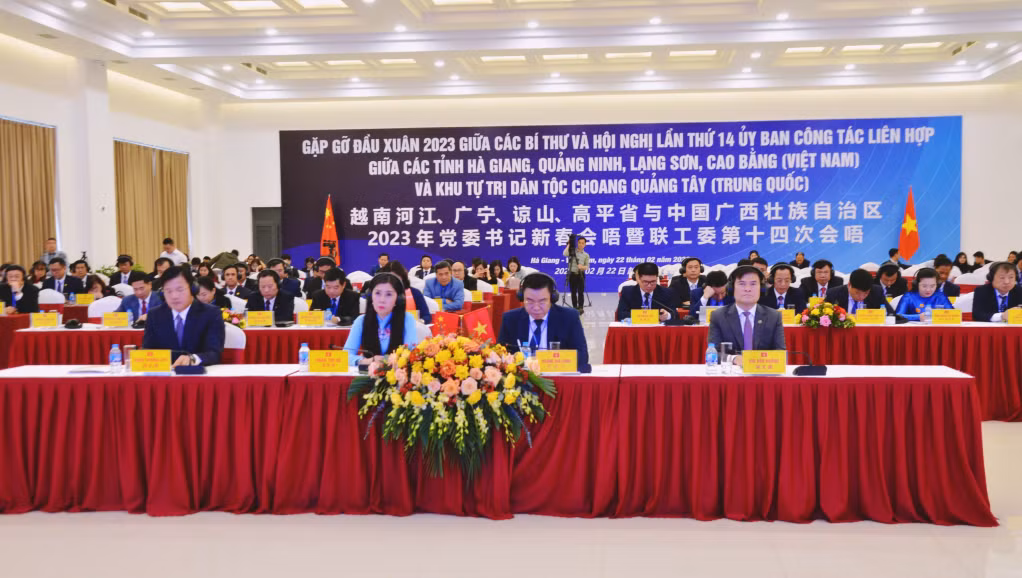 Các đại biểu dự hội nghị tại điểm cầu tỉnh Hà Giang (2-2023). Ảnh Nguyễn Thanh