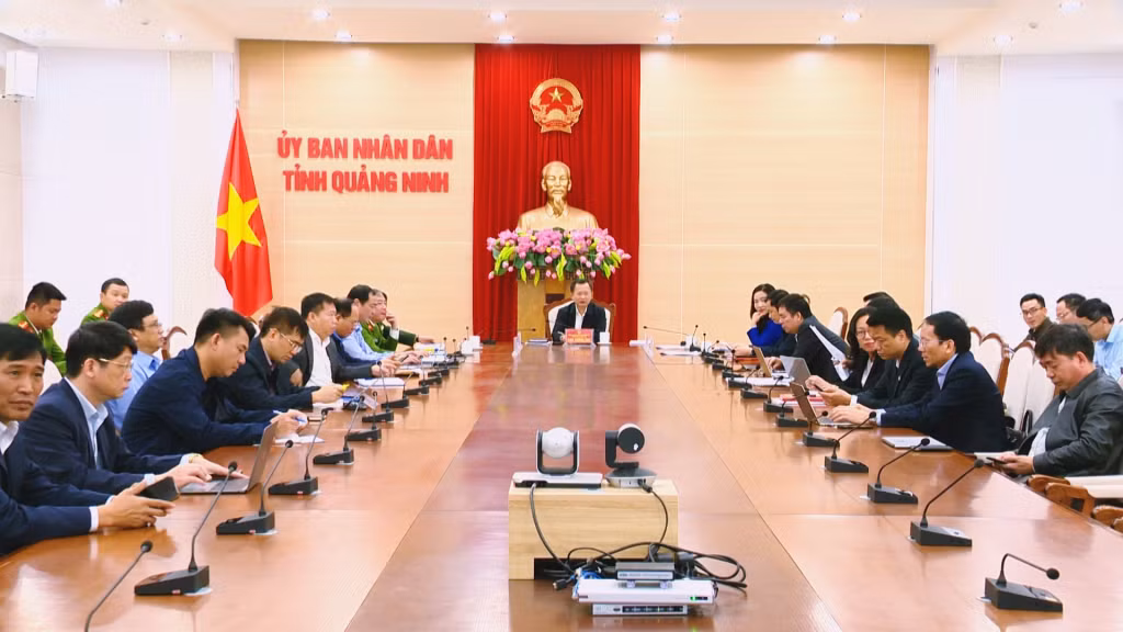 Hội nghị tại điểm cầu Quảng Ninh.