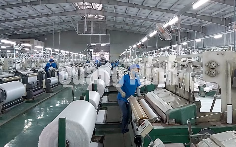 Lao động sản xuất tại Công ty TNHH Vinanewtarp Việt Nam, KCN Cái Lân (6-2019). Ảnh: Thanh Hằng