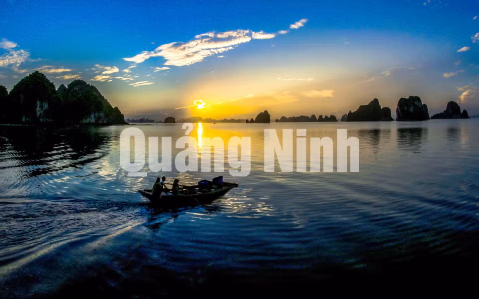 Bình minh trên Vịnh Bái Tử Long. Ảnh: Dương Phượng Đại (CTV)