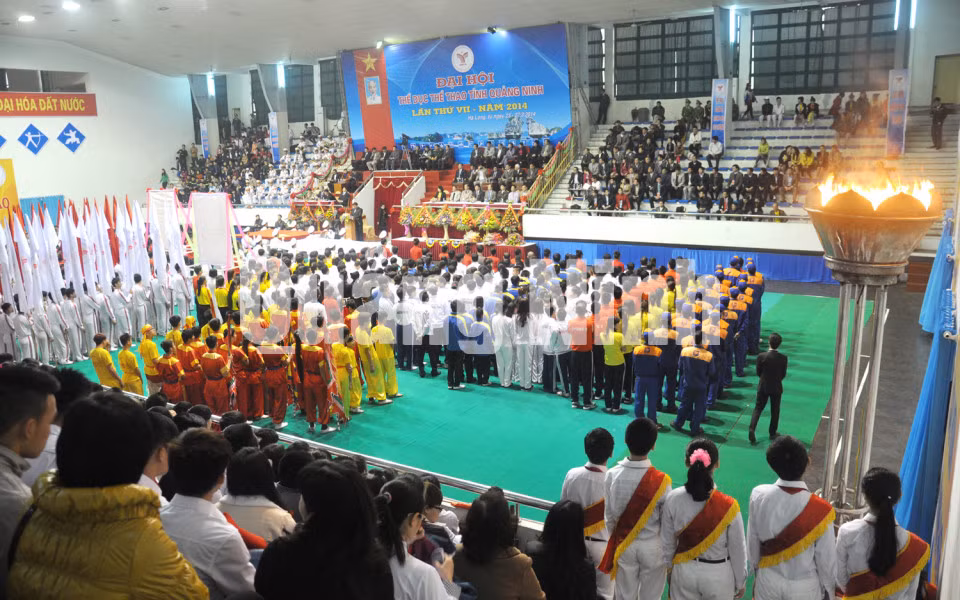 Quang cảnh lễ khai mạc Đại hội TDTT tỉnh Quảng Ninh lần thứ 7-2014.