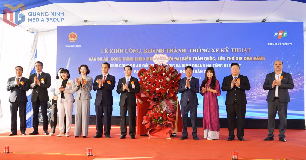 Lễ khởi công Dự án đầu tư xây dựng và kinh doanh hạ tầng kỹ thuật khu công nghệ số tập trung Tuần Châu (tháng 12/2025).