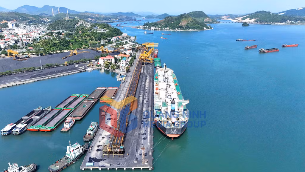 Hoạt động tiêu thụ than tại Cảng Cửa Ông (4-2026). Ảnh: Phạm Tăng