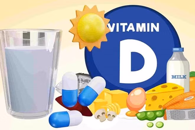 Uống vitamin D lúc nào tốt nhất để ngủ ngon và hấp thu hiệu quả. Đồ họa: Thiện Nhân