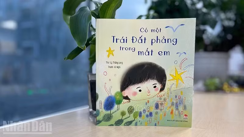 Bìa tập thơ "Có một Trái Đất phẳng trong mắt em" của tác giả Lý Thăng Long.