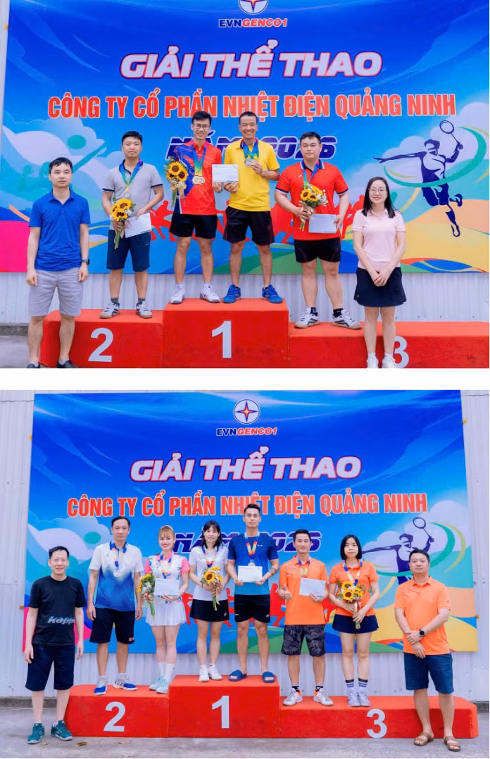 Ban Tổ chức trao giải thưởng cho các vận động viên.