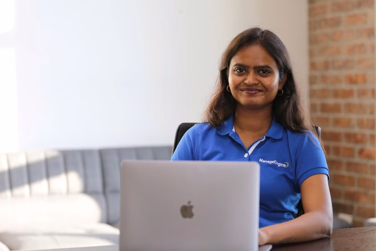 Bà Shobana Sruthi Mohan, chuyên gia phân tích doanh nghiệp của ManageEngine nhấn mạnh đến tầm quan trọng của an ninh mạng với doanh nghiệp. Ảnh: Nga Nguyễn