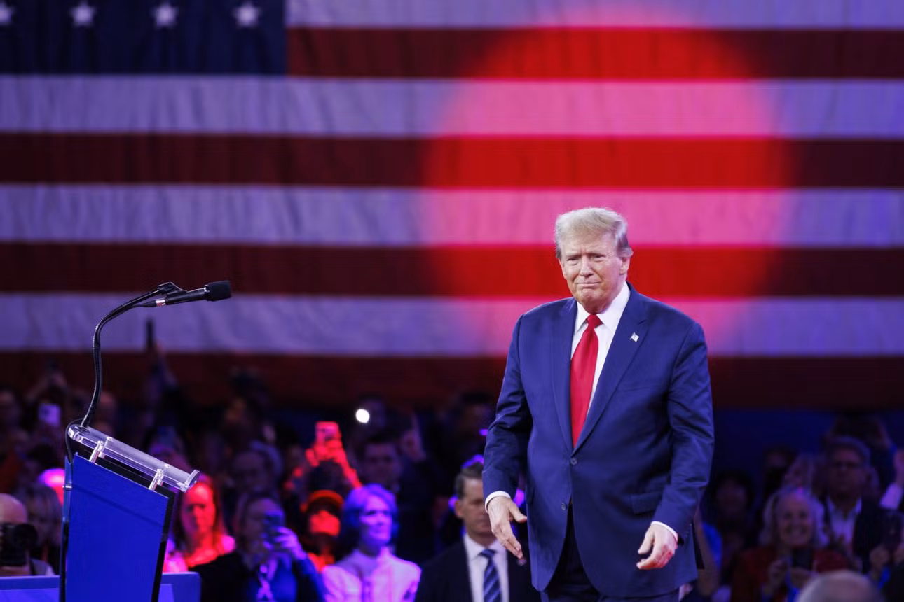 Ông Donald Trump phát biểu tại Maryland (Mỹ) ngày 24/2/2024. Ảnh: THX/TTXVN