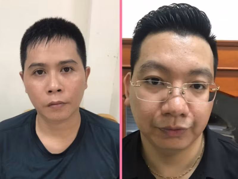 Hai đối tượng tại cơ quan Công an.