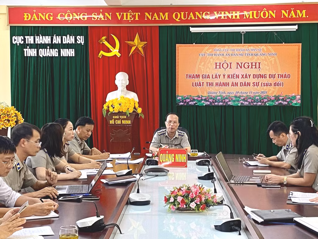 Cục Thi hành án dân sự tỉnh lấy ý kiến góp ý dự thảo Luật thi hành án dân sự (Sửa đổi), tháng 11/2024.