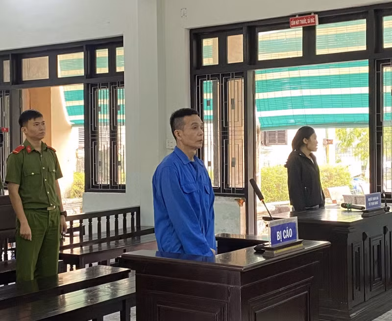 Hoàng Lâm Mạnh Vũ tại phiên tòa xét xử sơ thẩm.