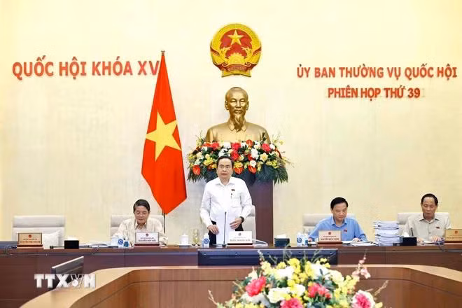 Chủ tịch Quốc hội Trần Thanh Mẫn phát biểu khai mạc. (Ảnh: Doãn Tấn/TTXVN)