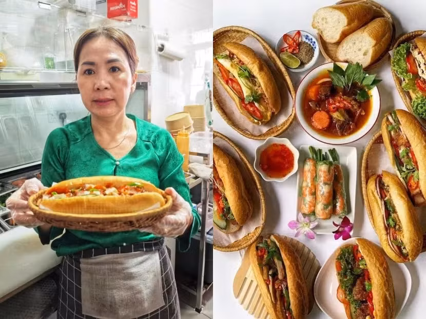 Bà Huệ bán bánh mì và một số món ăn Việt Nam ngay tại nhà