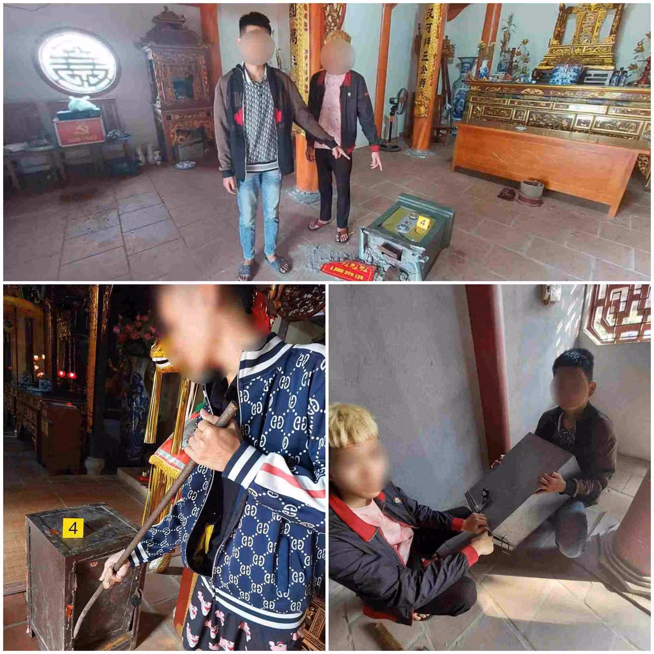 Công an thành phố Chí Linh ghi nhận nhiều vụ trộm cắp tại các cơ sở thờ tự và tôn giáo trên địa bàn trong thời gian vừa qua. Ảnh: Công an thành phố Chí Linh