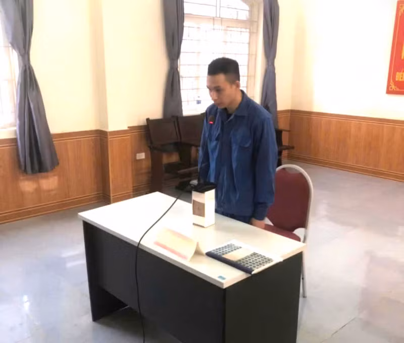Bị cáo Lê Tuấn Anh tại phiên xét xử trực tuyến.