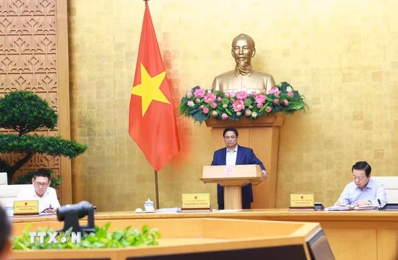 Thủ tướng Phạm Minh Chính chủ trì Phiên họp Chính phủ thường kỳ tháng 10 năm 2024. (Ảnh: Dương Giang/TTXVN)
