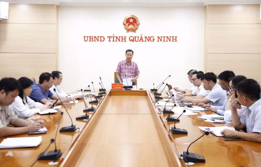 Đồng chí Lê Văn Ánh, Phó Chủ tịch UBND tỉnh chủ trì cuộc họp