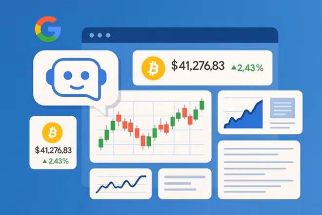 Google Finance chuẩn bị ra mắt phiên bản web mới với trọng tâm là trí tuệ nhân tạo. Đồ họa: Quang Minh