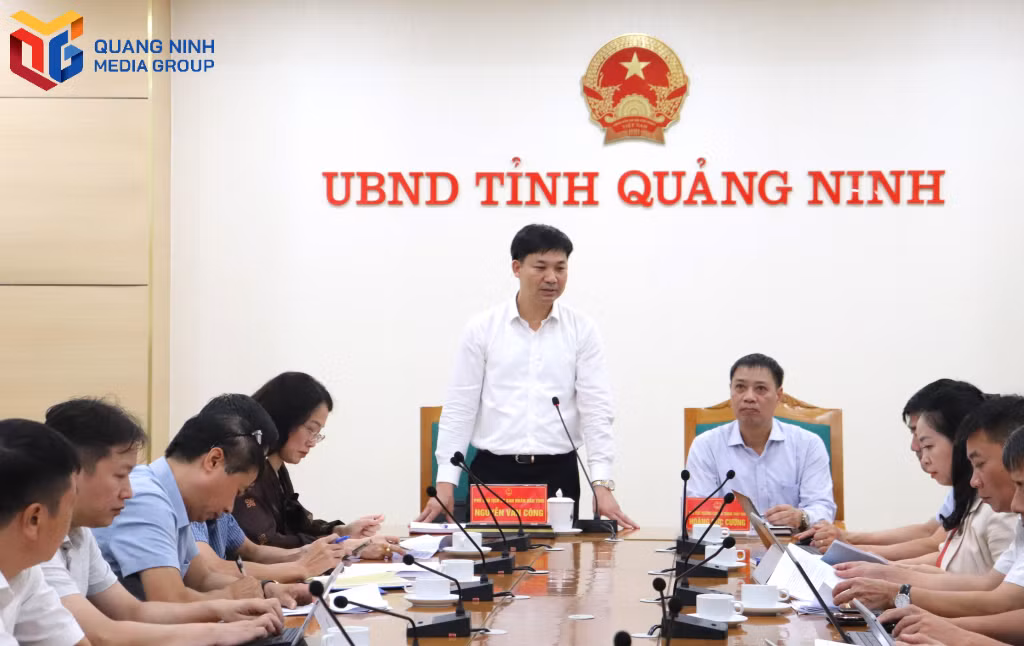 Phó Chủ tịch UBND tỉnh Nguyễn Văn Công phát biểu tại buổi làm việc.