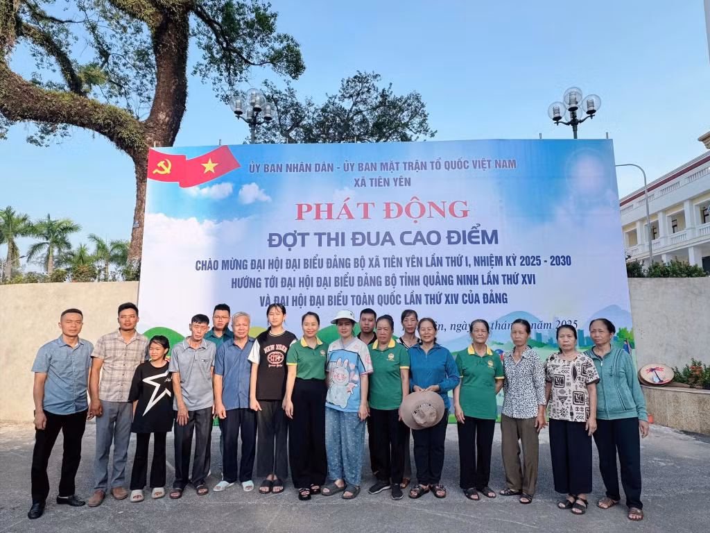 HND xã Tiên Yên tham gia Lễ phát động đợt thi đua cao điểm chào mừng Đại hội Đảng bộ xã lần thứ I, nhiệm kỳ 2025-2030. Ảnh: HND cung cấp.