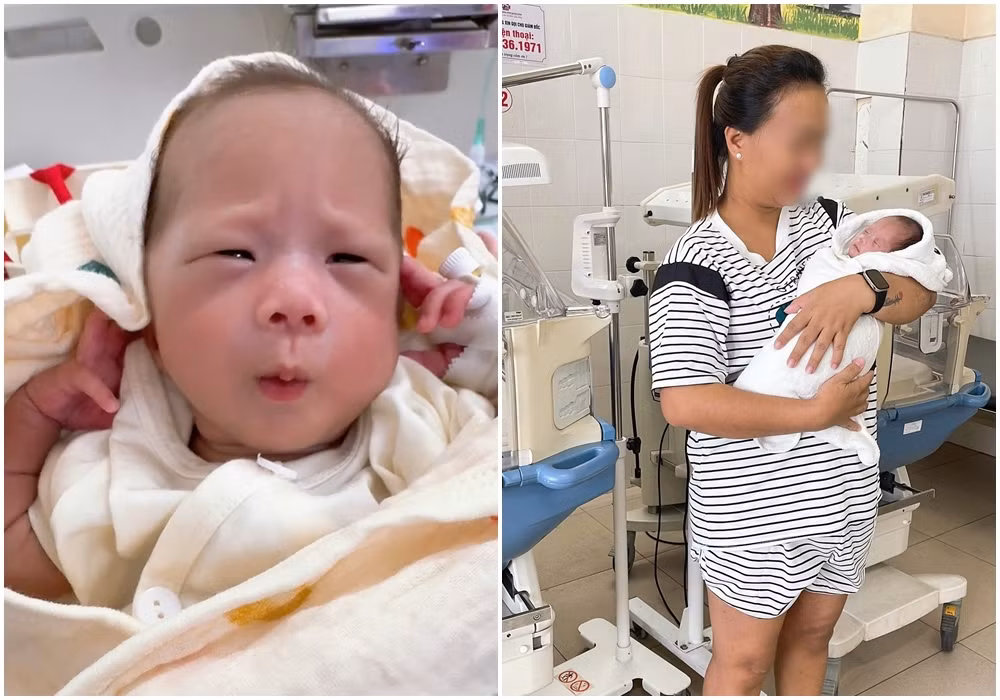 Trẻ sinh non 31 tuần tuổi suy hô hấp, bệnh màng trong tự thở, phản xạ bú tốt khỏe mạnh hồng hào được ra viện trong niềm hạnh phúc gia đình. Ảnh: Hà Trang