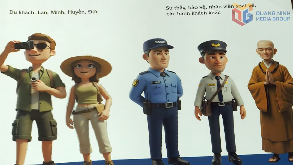 Các nhân vật đại điện cho Quảng Ninh được đưa lên phim hoạt hình.
