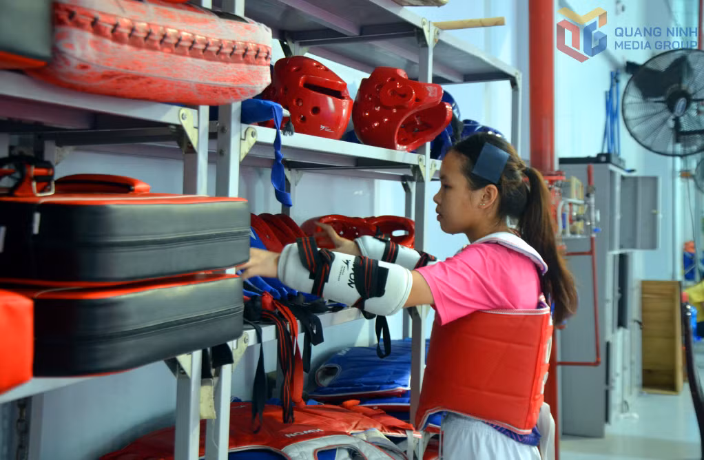 Đào tạo năng khiếu được quan tâm đầu tư về cơ sở vật chất, điều kiện để thầy trò môn Taekwondo tập luyện, thi đấu tốt.