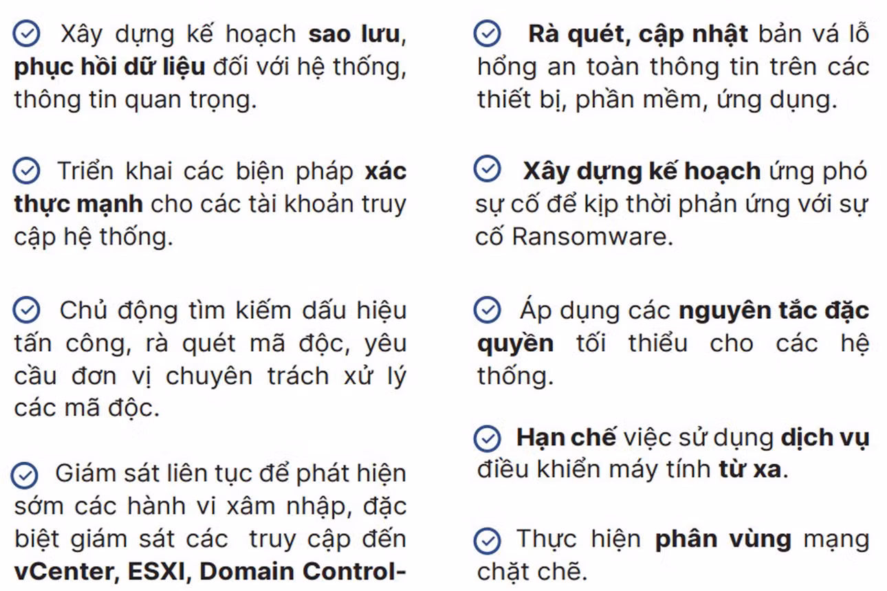 9 biện pháp phòng chống tấn công ransomware các tổ chức, doanh nghiệp cần triển khai. Ảnh: NCSC