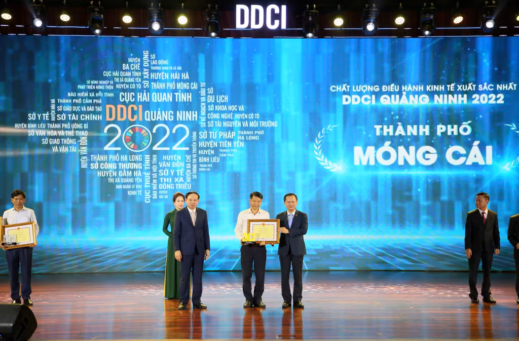 Thành phố Móng Cái xuất sắc vươn lên dẫn đầu DDCI khối các địa phương (4-2023). Ảnh: Minh Hà