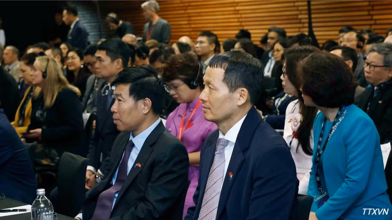 Các đại biểu dự Diễn đàn Giáo dục đại học và Giáo dục nghề nghiệp Việt Nam-New Zealand. (Ảnh: Thống Nhất/TTXVN)