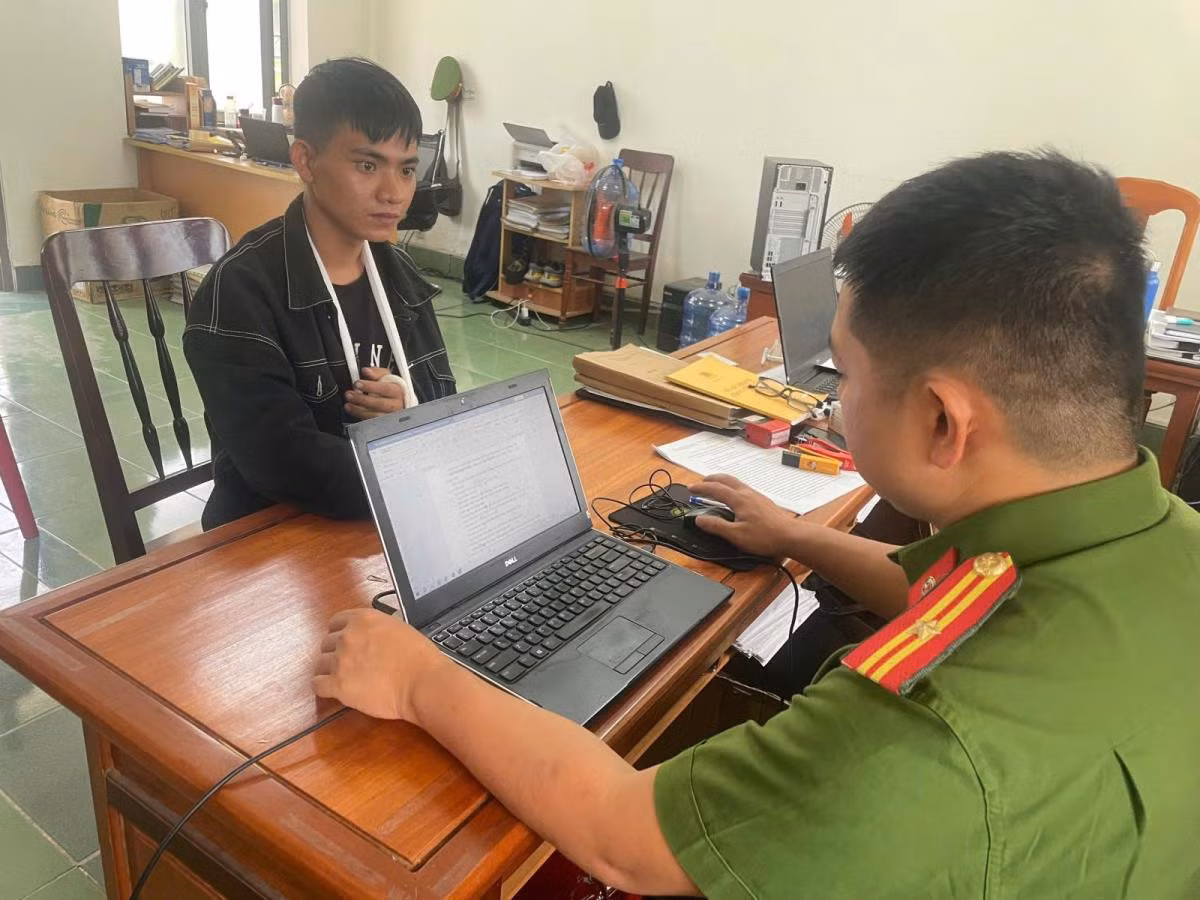 Đối tượng Đại tại cơ quan Công an.