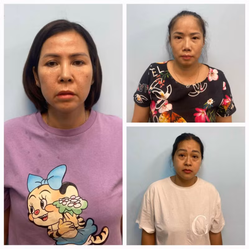 Đối tượng Lê Thị Thanh Huyền và các đối tượng trong đường dây tổ chức đánh bạc.