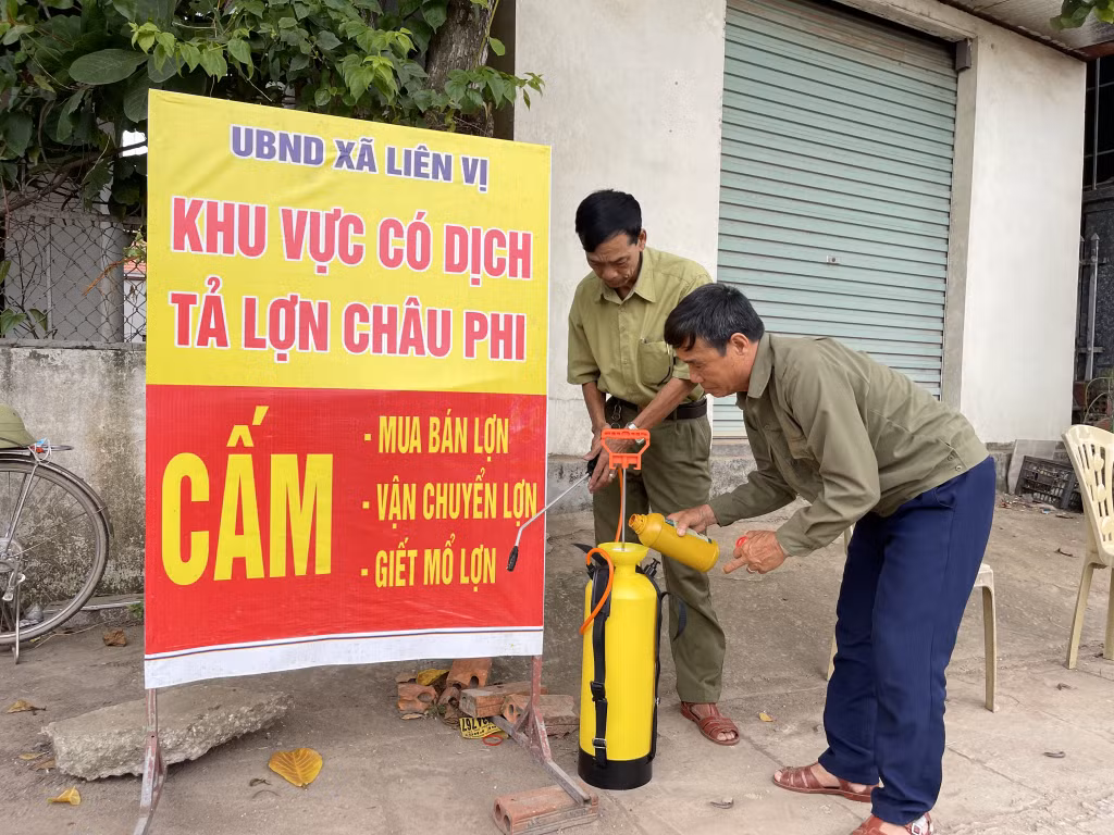 Hiện xã Liên Vị (TX Quảng Yên) đã lập 4 chốt tạm thời kiểm soát dịch tả lợn châu Phi.