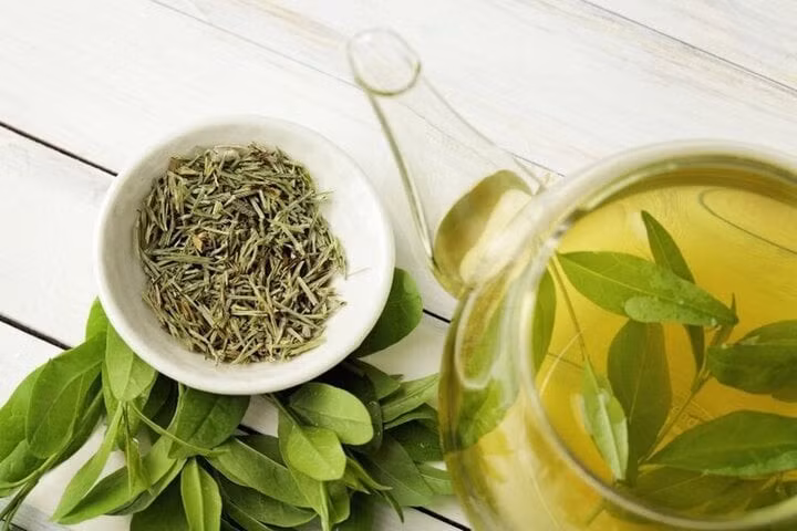 Trà xanh là một trong những loại trà đốt cháy mỡ bụng hữu hiệu. (Ảnh: Pinterest)
