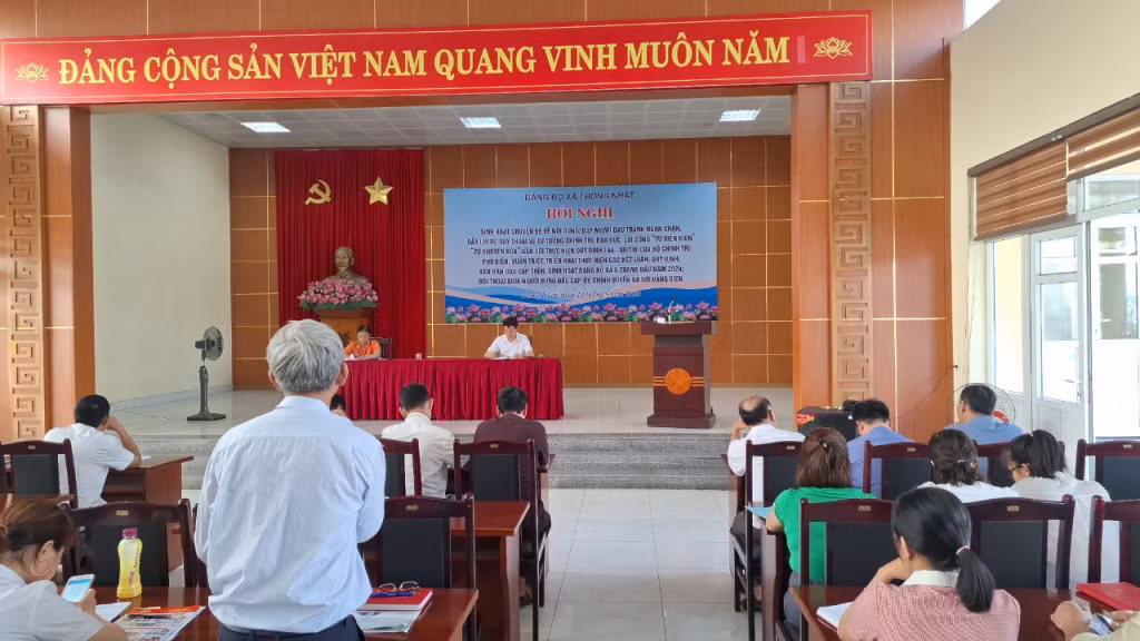 Đảng bộ xã Thống Nhất tổ chức sinh hoạt chuyên đề tới 100% đảng viên trong đảng bộ.
