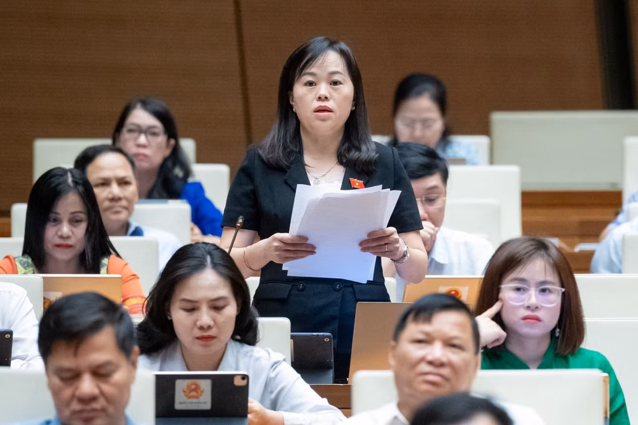 Đại biểu Khang Thị Mào (Đoàn ĐBQH tỉnh Yên Bái) cho rằng, cần cân nhắc việc áp dụng mức thuế suất 5% đối với phân bón.