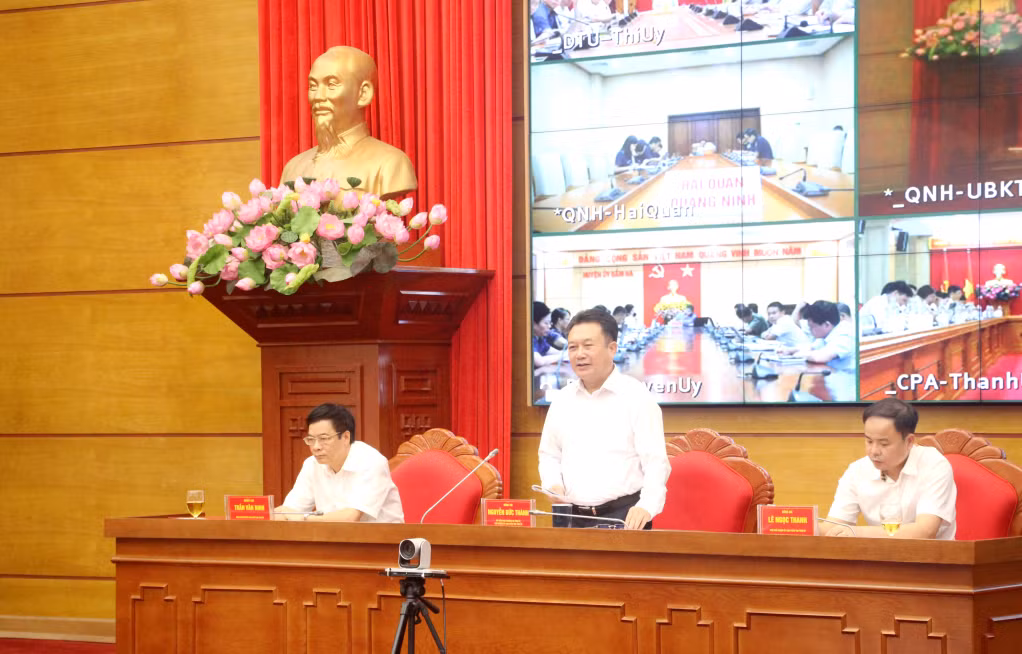 Đồng chí Nguyễn Đức Thành, Ủy viên Ban Thường vụ Tỉnh ủy, Chủ nhiệm Ủy ban Kiểm tra Tỉnh ủy, phát biểu kết luận.