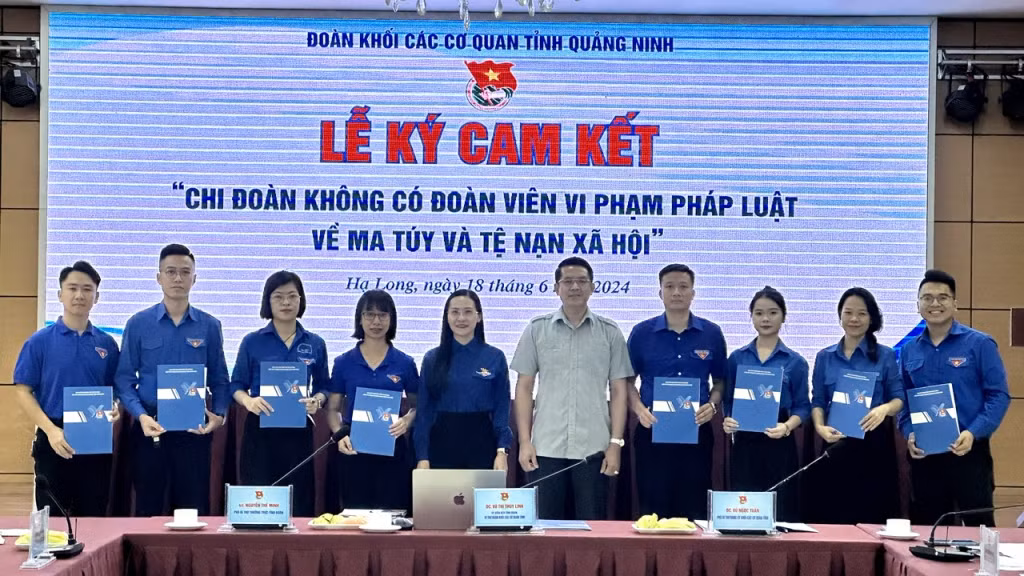 Các cơ sở Đoàn trực thuộc Đoàn Khối các cơ quan tỉnh ký cam kết “Chi đoàn không có đoàn viên vi phạm pháp luật về ma túy và tệ nạn xã hội".