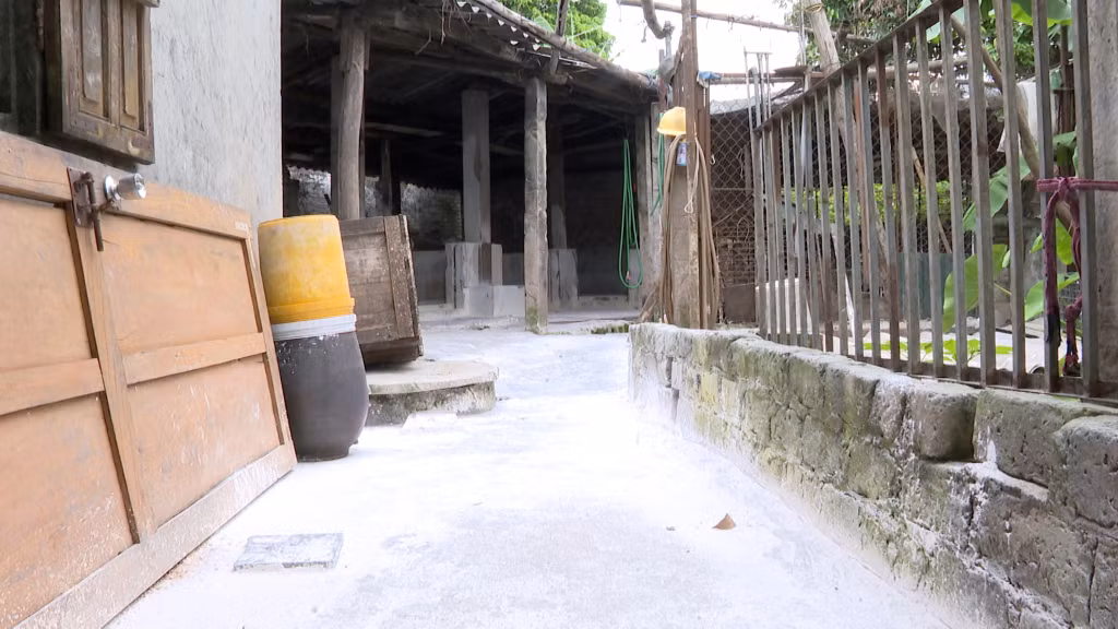 Rắc vôi bột tiêu độc khử trùng diệt các mầm bệnh còn sót lại tại một hộ chăn nuôi lợn trên địa bàn phường Minh Thành, TX Quảng Yên.