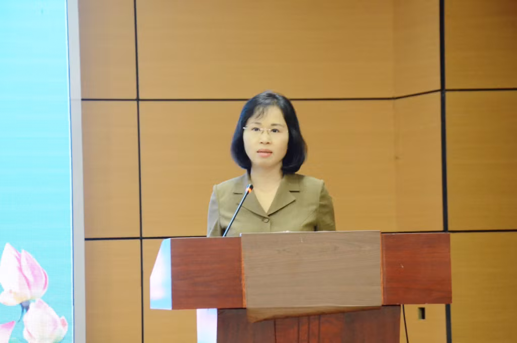 Đồng chí Trịnh Thị Minh Thanh, Phó Bí thư Thường trực Tỉnh ủy phát biểu chỉ đạo tại hội nghị.