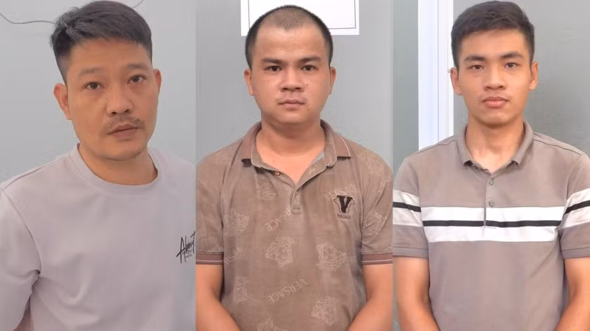 Các đối tượng Chung, Âu, Cường (từ trái sang). (Ảnh: Công an Đà Nẵng)