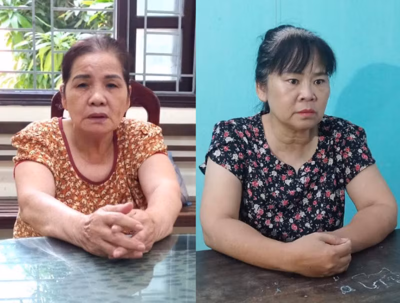 Nguyễn Thị Tần (trái) và Phùng Bích Hà.