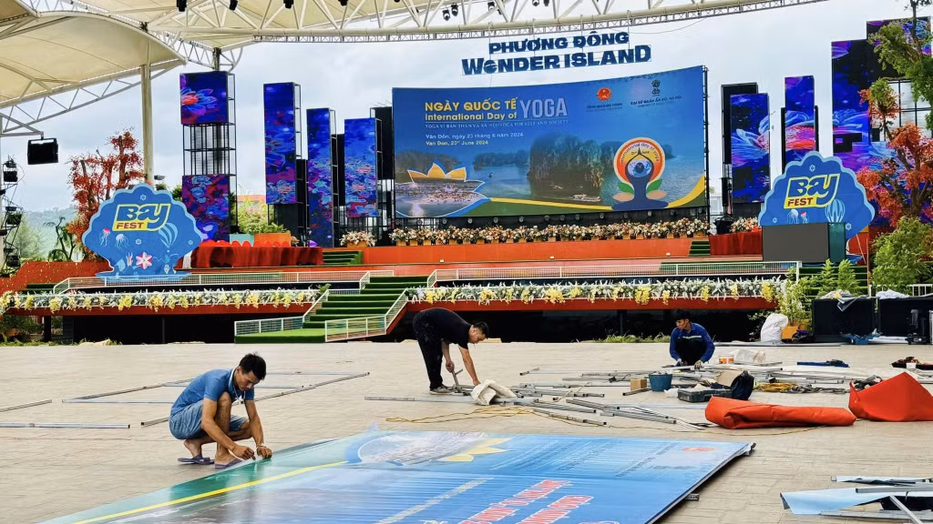 mọi công tác chuẩn bị về an ninh trật tự, y tế, nội dung chương trình đã được hoàn tất cho Ngày hội Yoga !