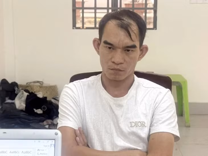 Nguyễn Minh Sang tại cơ quan điều tra - Ảnh: Công an Tây Ninh