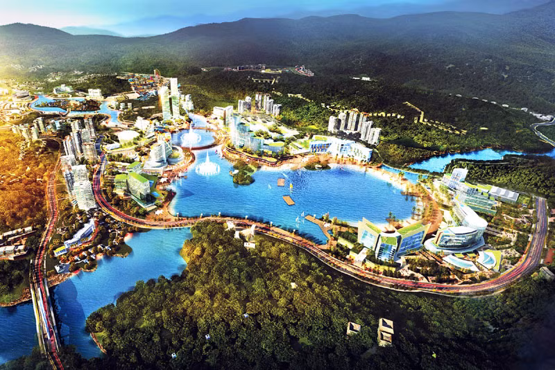 Casino, sân golf là những mảnh ghép cuối cùng hoàn thiện hệ sinh thái đặc khu Vân Đồn (Trong ảnh: Mô hình dự án casino Vân Đồn)