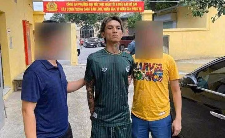 Nghi phạm Bình thời điểm mới bị bắt - Ảnh: MXH