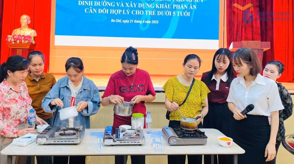 Hội LHPN tỉnh tổ chức tập huấn - truyền thông phòng chống suy dinh dưỡng cho trẻ dưới 5 tuổi tại huyện Ba Chẽ, tháng 4/2025.